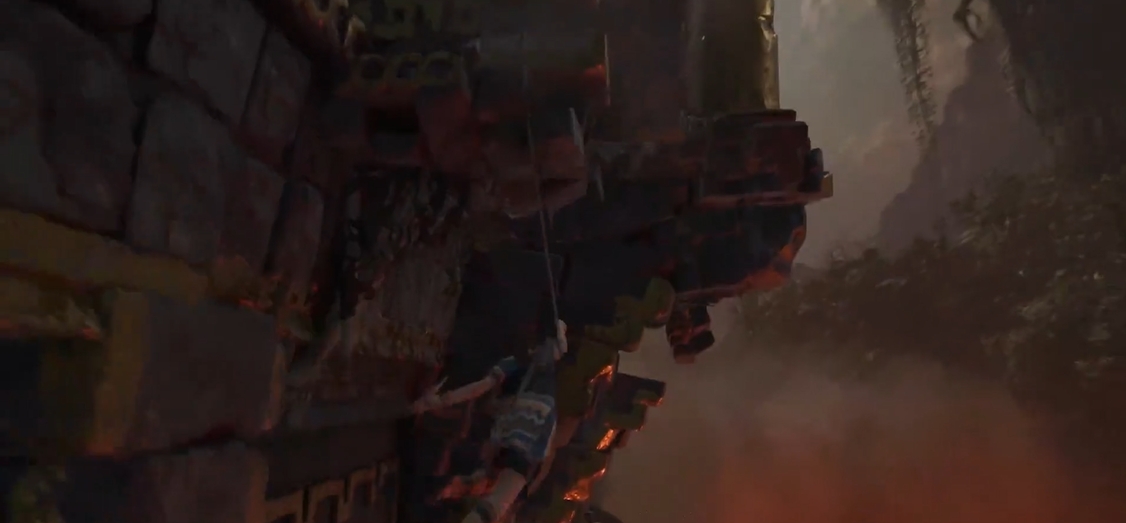 《古墓丽影暗影》手游弄掉瓦砾后利用环境中的各种机关和道具完成挑战