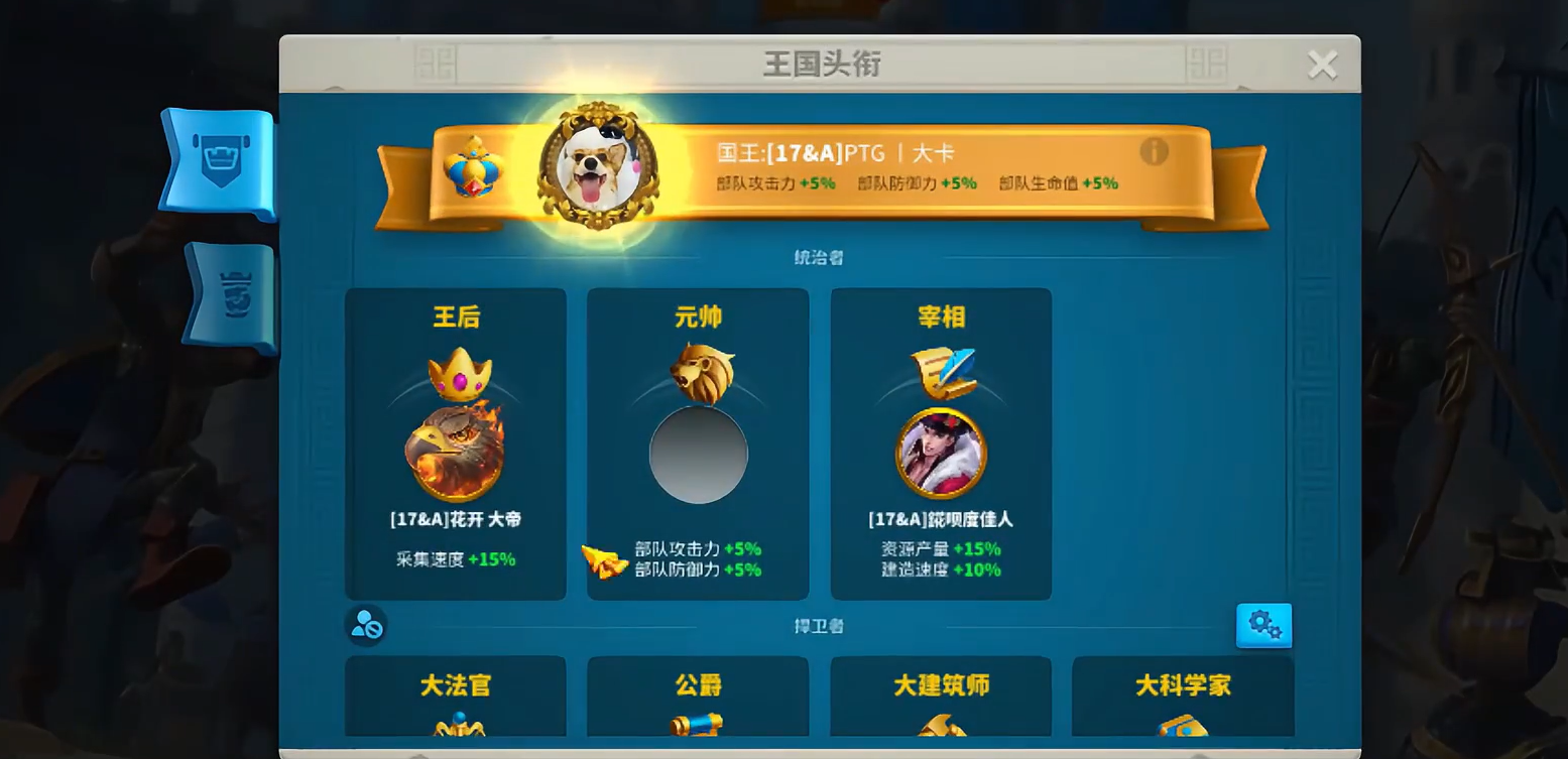 万国觉醒中头衔都有什么