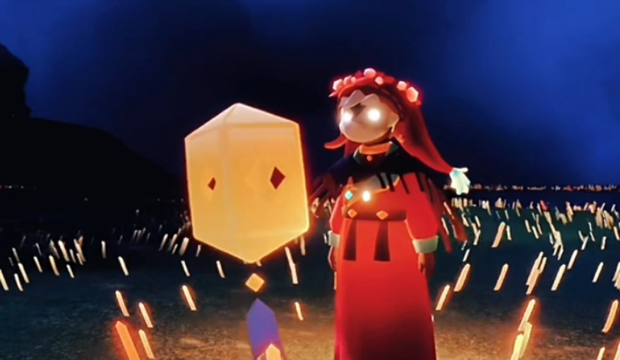 光遇怎么拿灯笼烧花
