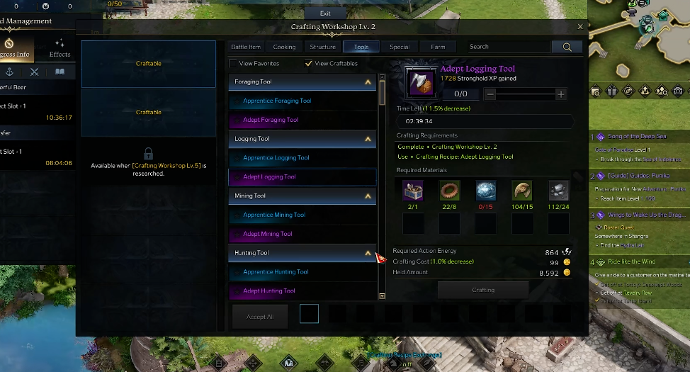 失落的方舟生活技能等级怎么刷